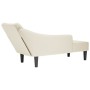 Chaise longue con reposabrazos derecho terciopelo crema