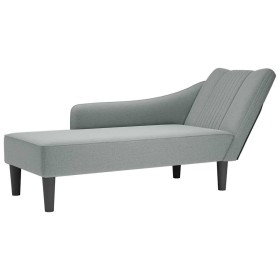 Chaise longue con reposabrazos derecho tela gris claro Chaise longue con reposabrazos derecho tela gris claro