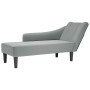 Chaise longue con reposabrazos derecho tela gris claro