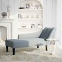 Chaise longue con reposabrazos derecho tela gris claro