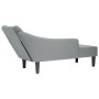 Chaise longue con reposabrazos derecho tela gris claro