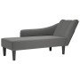 Chaise longue con reposabrazos derecho tela gris oscuro en Divanes | Comprar online en Foro24