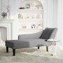 Chaise longue con reposabrazos derecho tela gris oscuro en Divanes | Comprar online en Foro24