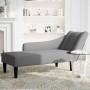 Chaise longue con reposabrazos derecho tela gris oscuro