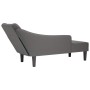 Chaise longue con reposabrazos derecho tela gris oscuro