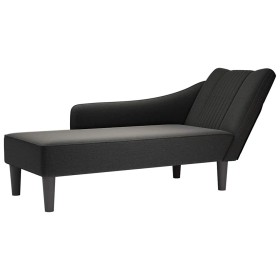 Chaise longue con reposabrazos derecho tela negra Chaise longue con reposabrazos derecho tela negra
