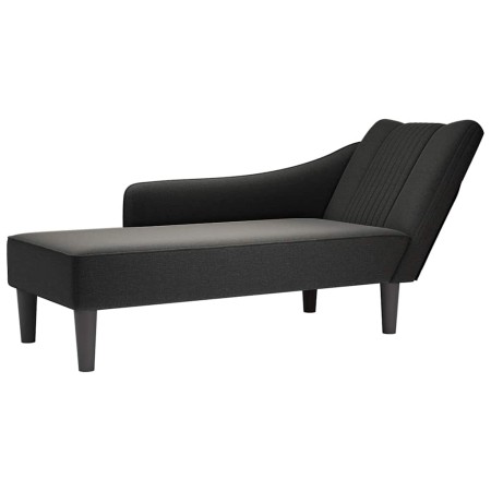 Chaise longue con reposabrazos derecho tela negra