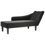 Chaise longue con reposabrazos derecho tela negra