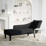 Chaise longue con reposabrazos derecho tela negra