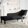 Chaise longue con reposabrazos derecho tela negra