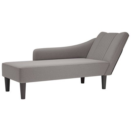 Chaise longue con reposabrazos derecho tela color topo en Divanes | Comprar online en Foro24