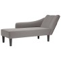 Chaise longue con reposabrazos derecho tela color topo