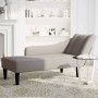 Chaise longue con reposabrazos derecho tela color topo