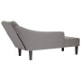 Chaise longue con reposabrazos derecho tela color topo