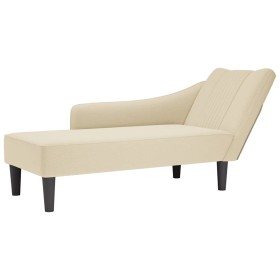 Chaise longue con reposabrazos derecho tela crema Chaise longue con reposabrazos derecho tela crema