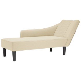 Chaise longue con reposabrazos derecho tela crema Chaise longue con reposabrazos derecho tela crema