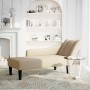 Chaise longue con reposabrazos derecho tela crema
