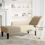 Chaise longue con reposabrazos derecho tela crema