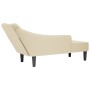 Chaise longue con reposabrazos derecho tela crema