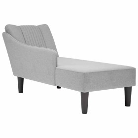 Chaise longue con reposabrazos derecho tela gris nube Chaise longue con reposabrazos derecho tela gris nube
