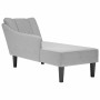 Chaise longue con reposabrazos derecho tela gris nube
