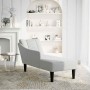 Chaise longue con reposabrazos derecho tela gris nube