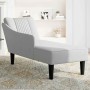 Chaise longue con reposabrazos derecho tela gris nube