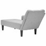 Chaise longue con reposabrazos derecho tela gris nube
