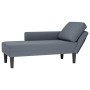 Tumbona con almohada reposabrazo derecho terciopelo gris oscuro