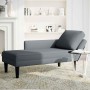 Tumbona con almohada reposabrazo derecho terciopelo gris oscuro