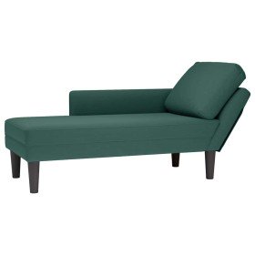 Tumbona almohada y reposabrazo derecho terciopelo verde oscuro Tumbona almohada y reposabrazo derecho terciopelo verde oscuro