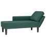 Tumbona almohada y reposabrazo derecho terciopelo verde oscuro