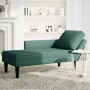 Tumbona almohada y reposabrazo derecho terciopelo verde oscuro