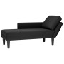 Tumbona con almohada y reposabrazo derecho terciopelo negro