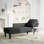 Tumbona con almohada y reposabrazo derecho terciopelo negro