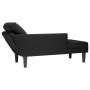 Tumbona con almohada y reposabrazo derecho terciopelo negro