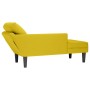 Tumbona con almohada y reposabrazo derecho terciopelo amarillo