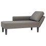 Chaise longue con cojín de tela de pana gris claro