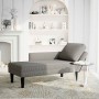 Chaise longue con cojín de tela de pana gris claro en Divanes | Comprar online en Foro24