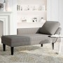Chaise longue con cojín de tela de pana gris claro