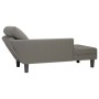 Chaise longue con cojín de tela de pana gris claro