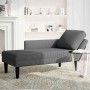 Chaise longue con cojín de tela de pana gris oscuro