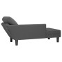 Chaise longue con cojín de tela de pana gris oscuro