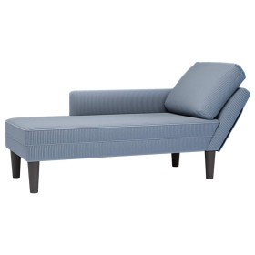 Chaise longue con cojín de tela de pana azul Chaise longue con cojín de tela de pana azul