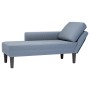 Chaise longue con cojín de tela de pana azul