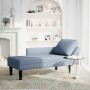 Chaise longue con cojín de tela de pana azul