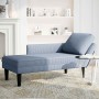 Chaise longue con cojín de tela de pana azul