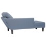 Chaise longue con cojín de tela de pana azul