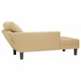 Chaise longue con cojín de tela de pana gris verdoso