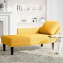 Chaise longue con cojín de tela de pana amarillo claro